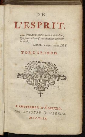 2: De L'Esprit. Tome Second