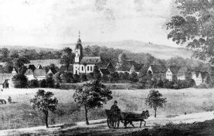 Wermsdorf-Lampersdorf. Ortsansicht vom Windmühlenhaus aus