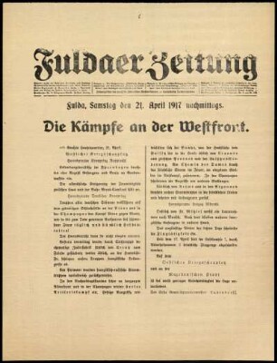 Ausgabe vom Samstag, den 21. April 1917.