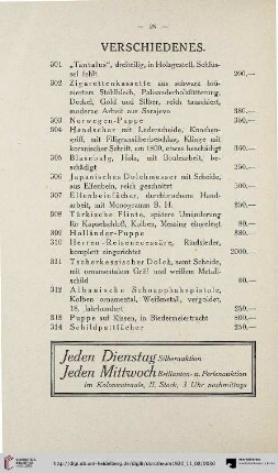 Verschiedenes (Nr. 301-314)