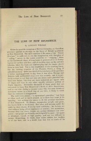 The Lure of New Brunswick.
