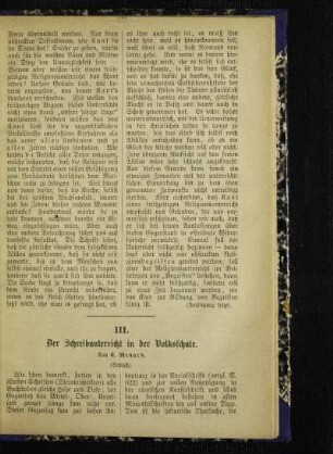 ¬Der¬ Schreibunterricht in der Volksschule : (Schluß)