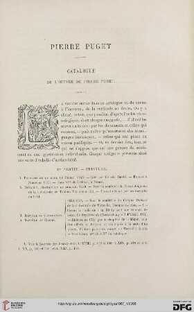 22: Pierre Puget, [9], Catalogue de l'oeuvre de Pierre Puget