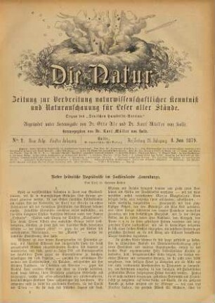 Die Natur  : Zeitung zur Verbreitung naturwissenschaftlicher Kenntnis und Naturanschauung für Leser aller Stände. 28 = N.F., Bd. 5. 1879