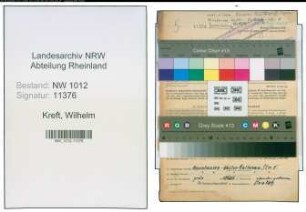 Entnazifizierung Wilhelm Kreft , geb. 26.05.1888 (Konditormeister)