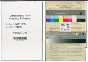 Entnazifizierung Otto Hohaus , geb. 03.09.1900 (Hauer)