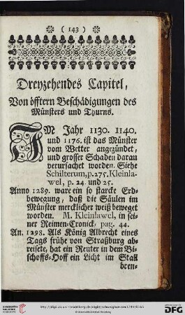 Dreyzehendes Capitel