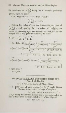 On some theorems connected with the wave-surface.