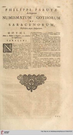 Philippi Parutae Archetyporum numismatum Gothorum et Saracenorum […]