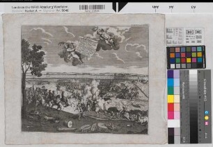 Dettingen (Karlstein a.M.) Ansicht der Schlacht bei Dettingen (Vorstellung der Bataille bei Dettingen) (1745) Stich Landsberg-Velen Nr. 698