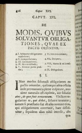 Caput XVI. De Modis, Quibus Solvantur Obligationes, Quae Ex Pactis Oriuntur.
