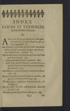 Index rerum et verborum memorabiliorum.