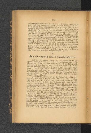 X. Die Errichtung neuer Speiseanstalten.