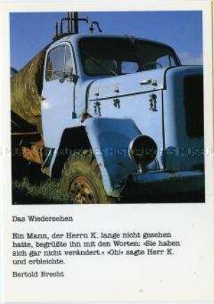 Postkarte mit Zitat von Bertolt Brecht