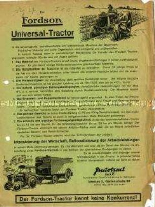 Besonderheiten des Universal-Fordson-Traktors