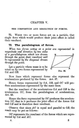 Chapter V.: Composition and Resolution of Forces.