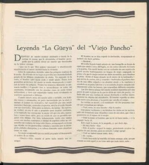 Leyenda "La Güeya" del "Viejo Pancho"