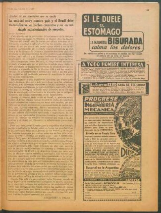La amistad entre nuestro país y el Brasil debe materializarse en hechos concretos y no en una simple exteriorización de simpatía : Cartas de un argentino que se enoja