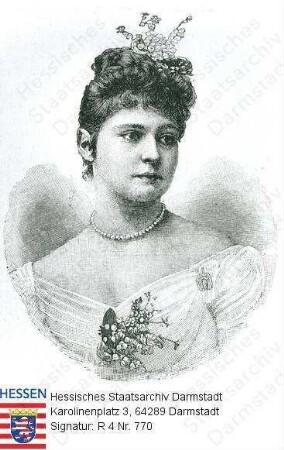 Alexandra Fjodorowna Zarin v. Russland geb. Prinzessin Alix v. Hessen und bei Rhein (1872-1918) / Porträt, Brautbild, Brustbild