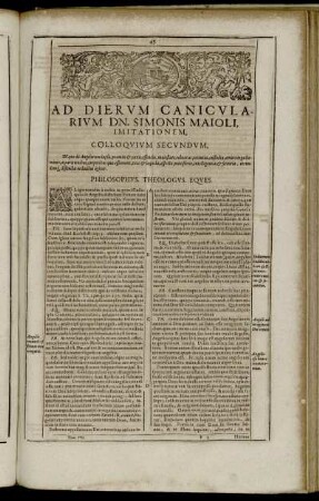 Colloquium Secundum. In quo de Angelorum [...]