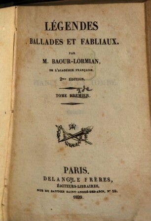 Légendes ballades et fabliaux. 2