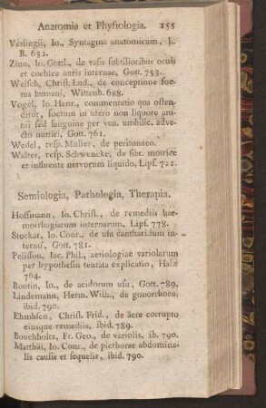 Semiologia, Pathologia, Therapia
