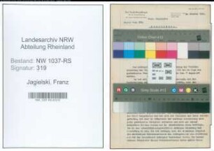 Entnazifizierung Franz Jagielski , geb. 12.03.1891 (Lehrer)