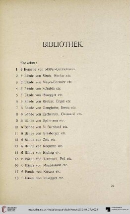 Bibliothek (Nr. 1-72)