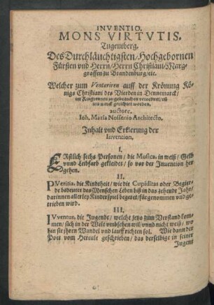 Inventio. Mons Virtutis. Tugentberg.