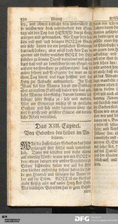 Das XIII. Capitel. Von Geberden des Leibes im Meditiren.