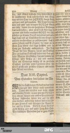 Das XIII. Capitel. Von Geberden des Leibes im Meditiren.