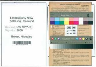Entnazifizierung Hildegard Breuer , geb. 15.05.1912 (Lebensmittelhaendlerin)