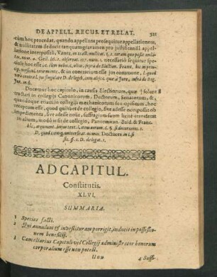 Ad Capitul. Constitutis. XLVI.