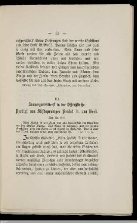 Trauergottesdienst in der Schloßkirche. Predigt ...