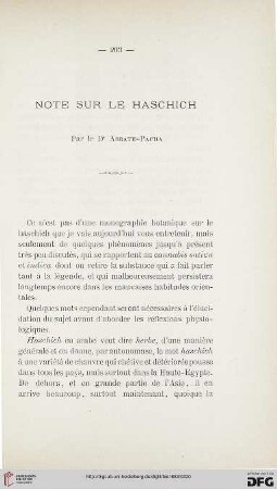 2.Ser. 4.1883: Note sur le haschich