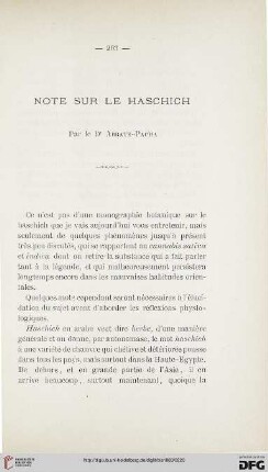 2.Ser. 4.1883: Note sur le haschich