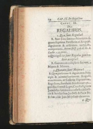 Caput IX. De Regalibus.