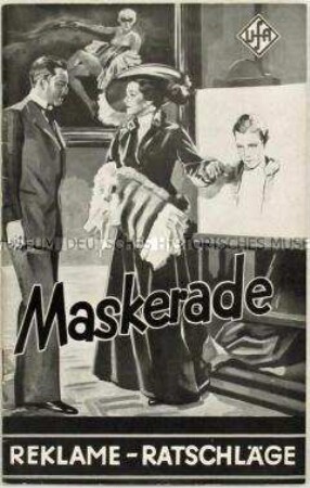 Reklame-Ratschläge der Ufa zu dem österreichischen Spielfilm "Maskerade"