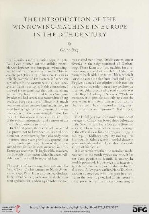 The introduction of the winnowing-machine in Europe in the 18th century