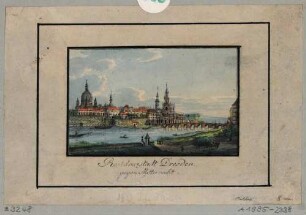 Stadtansicht von Dresden, Blick von der rechten Elbseite auf die Altstadt nach Südwesten