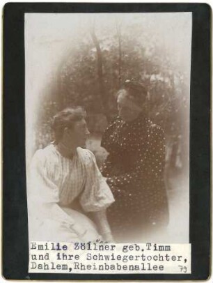 Zöllner, Emilie, geb. Timm (1828–1924) mit Schwiegertochter Emma Zöllner