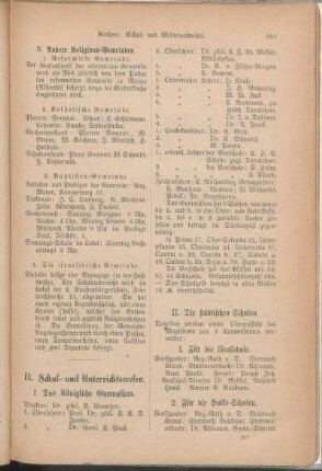 B. Schul- und Unterrichtswesen.