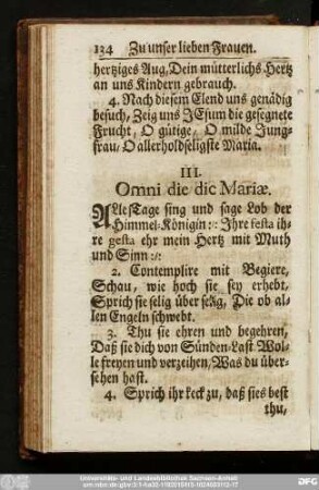 III. Omni die dic Mariae.