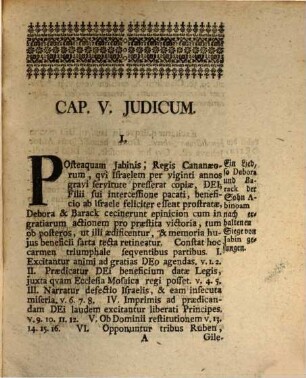 Enarratio cantici Deborae ac Baraci, cap. V. Judicum descripti