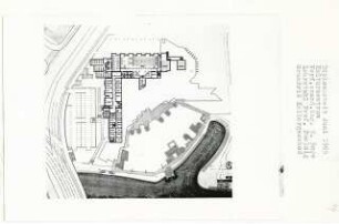 Kulturzentrum (Diplomarbeit bei Peter Poelzig): Grundriss Kellergeschoss 1:200