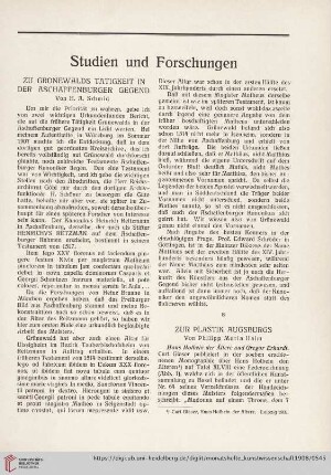 Studien und Forschungen