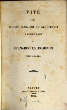 Vite dei pittori scultori ed architetti napoletani, 4