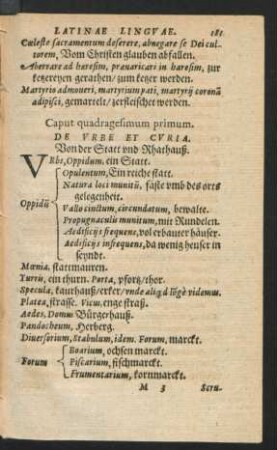 Caput quadragesimum primum. De Urbe Et Curia.