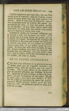 De La Fausse Générosité