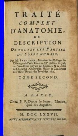 Traité complet d'anatomie. 2. (1777)
